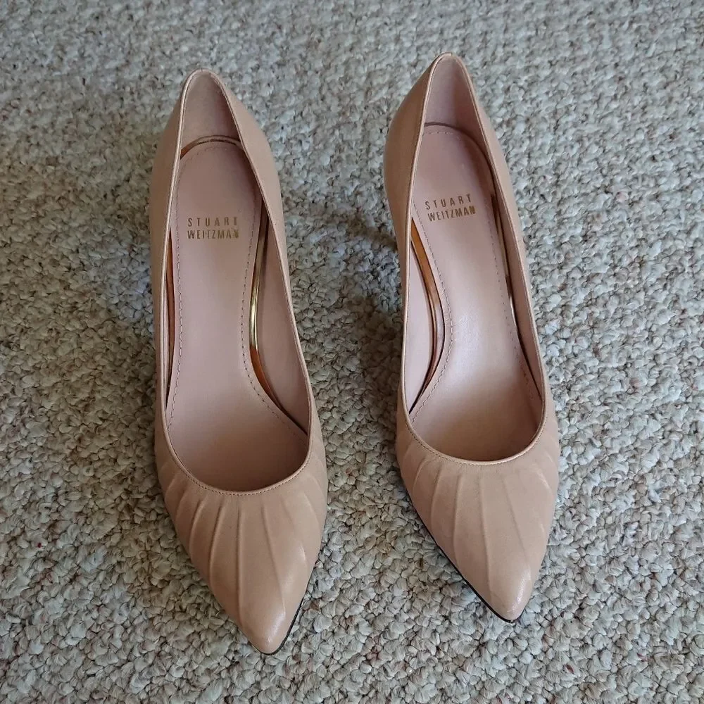Stuart Weitzman Threads Ruched Pointy Pump size 8 M
